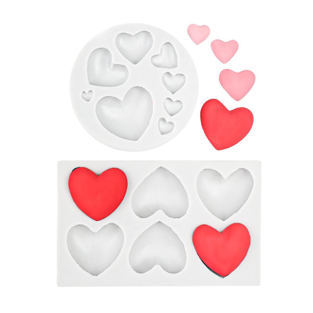 Силиконовая форма своими руками: 8-гнездовая форма Сердце и Губы для шоколада, мастики и эпоксидной смолы. Идеально для украшения торта на День святого Валентина.