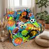 Sports Ball Chaos Theme blanket Lightweight Warm Flannel Blanket Decorative Throw Blanket for Home Decoration