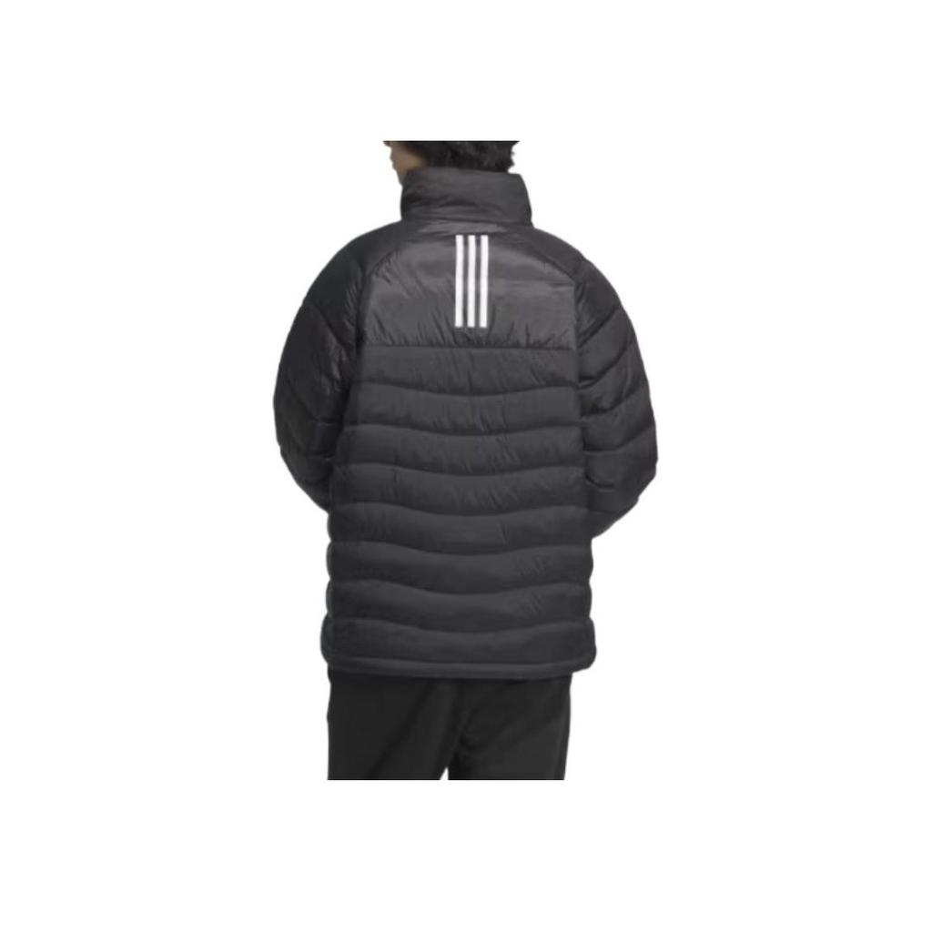 Adidas Уличная теплая утепленная куртка-пуховик с воротником-стойкой, куртка унисекс, черная JL9662