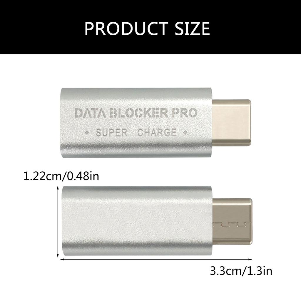 Адаптер для высокоскоростной зарядки USB C, блокиратор данных USB C, адаптер USB C (папа) к USB C (мама), безопасная зарядка для телефонов и планшетов