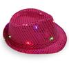 Led Light Up Jazz Hat Cowboy Hat Stage Performance Party Accessory With Replaceable Battery And Long Working Time