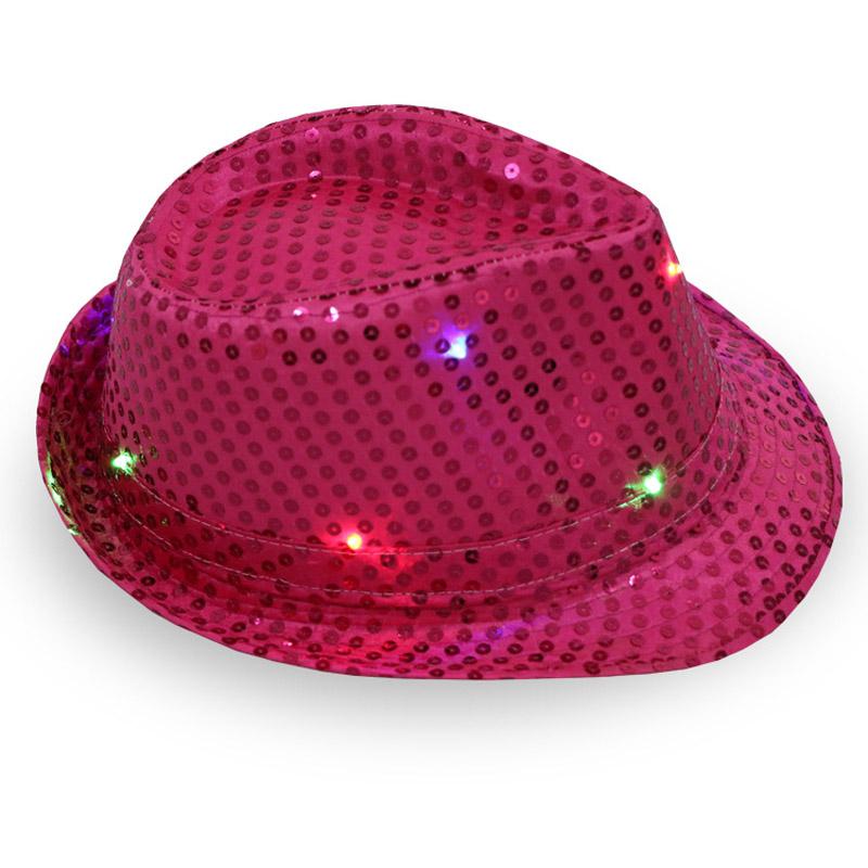 Led Light Up Jazz Hat Cowboy Hat Stage Performance Party Accessory With Replaceable Battery And Long Working Time