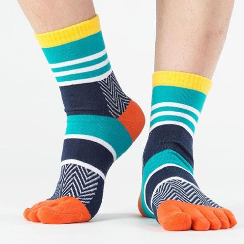 Soft Split-toed Socks Trendy Thick Long Tube Cotton Man Socks Middle Tube Hosiery Five Finger Socks