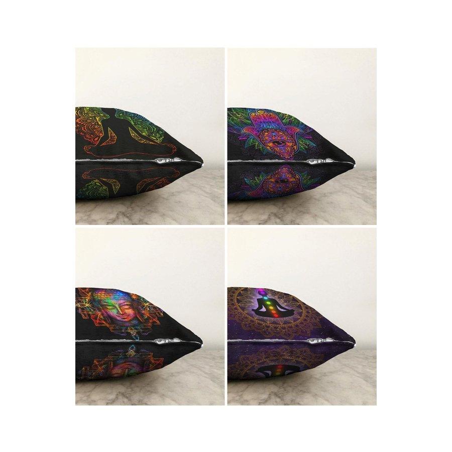 Набор из 4 двухсторонних чехлов для подушек с цифровой печатью