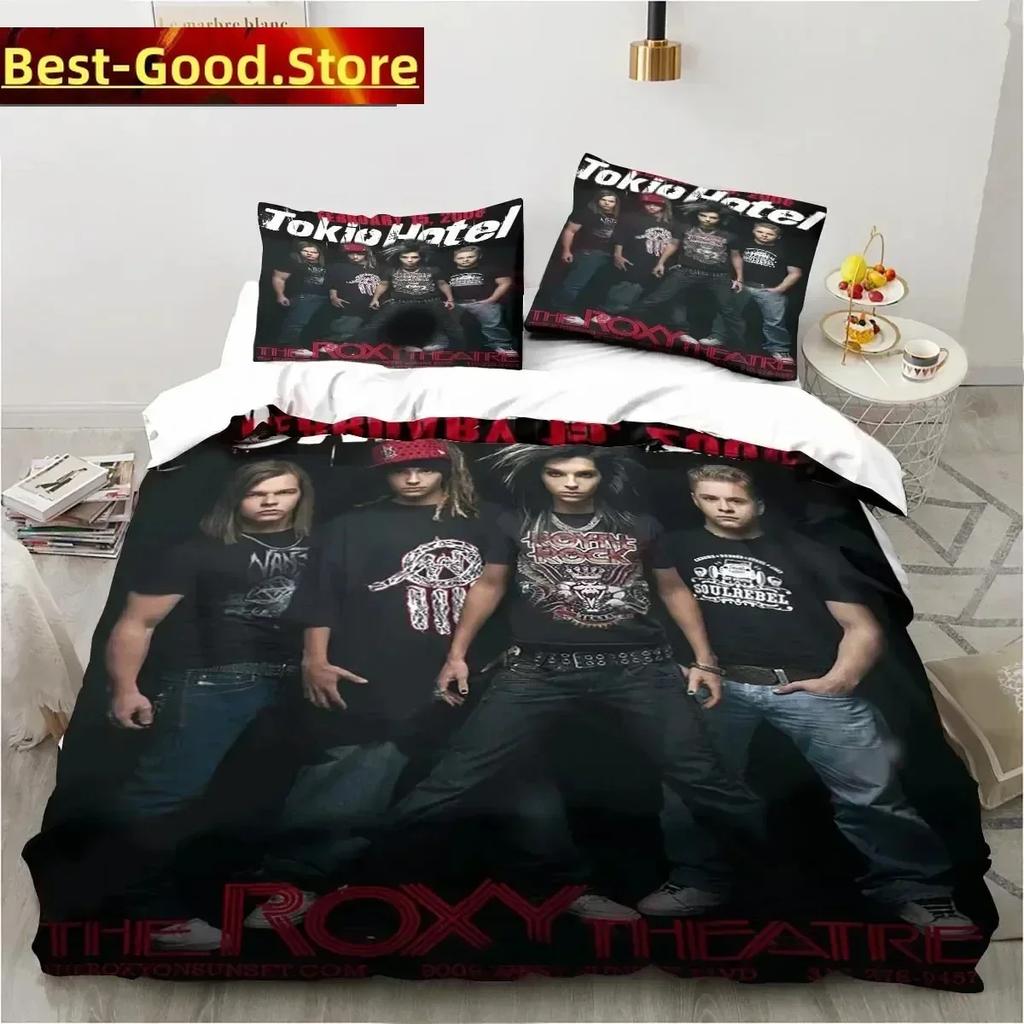 3D Печать Tokio Hotel Печатный Комплект Постельного Белья Пододеяльник Наволочка Комплект Постельного Белья Простыня Чехол на Одеяло Полный Queen King Размер