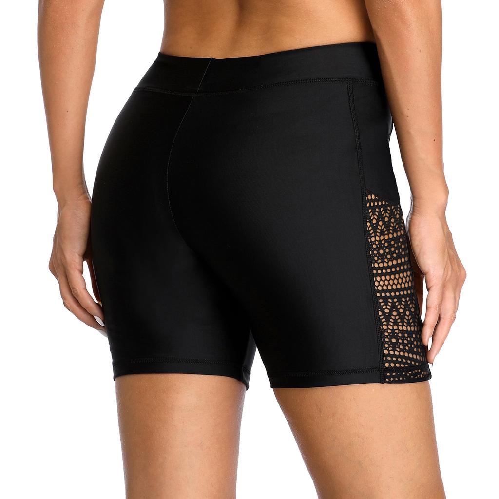 CHARMLEAKS Женские шорты для плавания, полые плавки с высокой талией, плавки бикини, трусы, плавки с разрезом