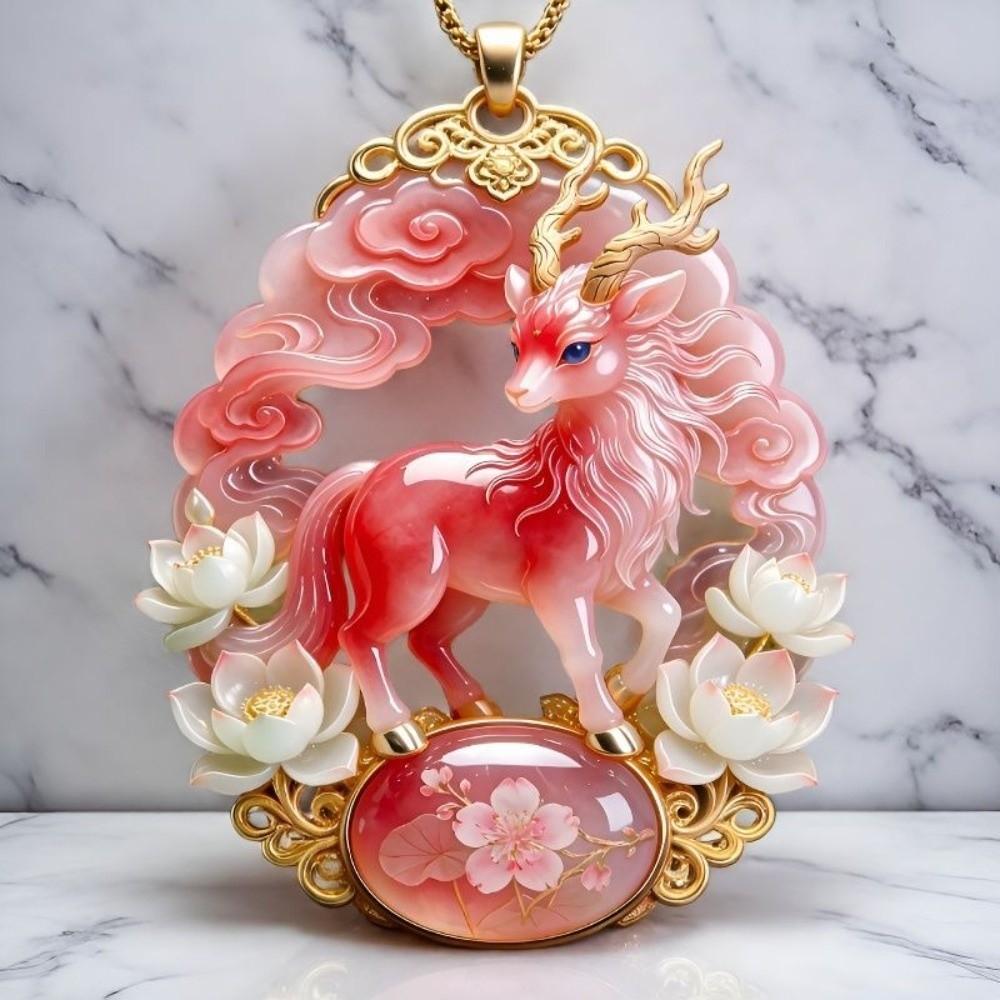Exquisite Nine-tailed Vixen Pendant Deer Chinese Lion Clavicle Chain Anniversary Gift