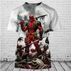 Мужская минималистичная 3D футболка Deadpool Marvel с персонализированным принтом Harajuku повседневный стиль летняя короткая дышащая и удобная