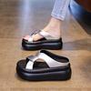 Fashion Thick-soled Wedge Sandals for Women Summer Outdoor Fairy Style Versatile and Comfortable Platform High Heel Slippers with Dress