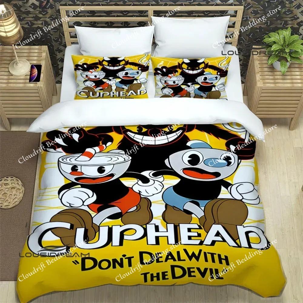 Cuphead Cartoon Printed Bedding Sets Exquisite Bed Supplies Duvet Cover Set Comforter Luxury Fashion Polyester Quilt Cover