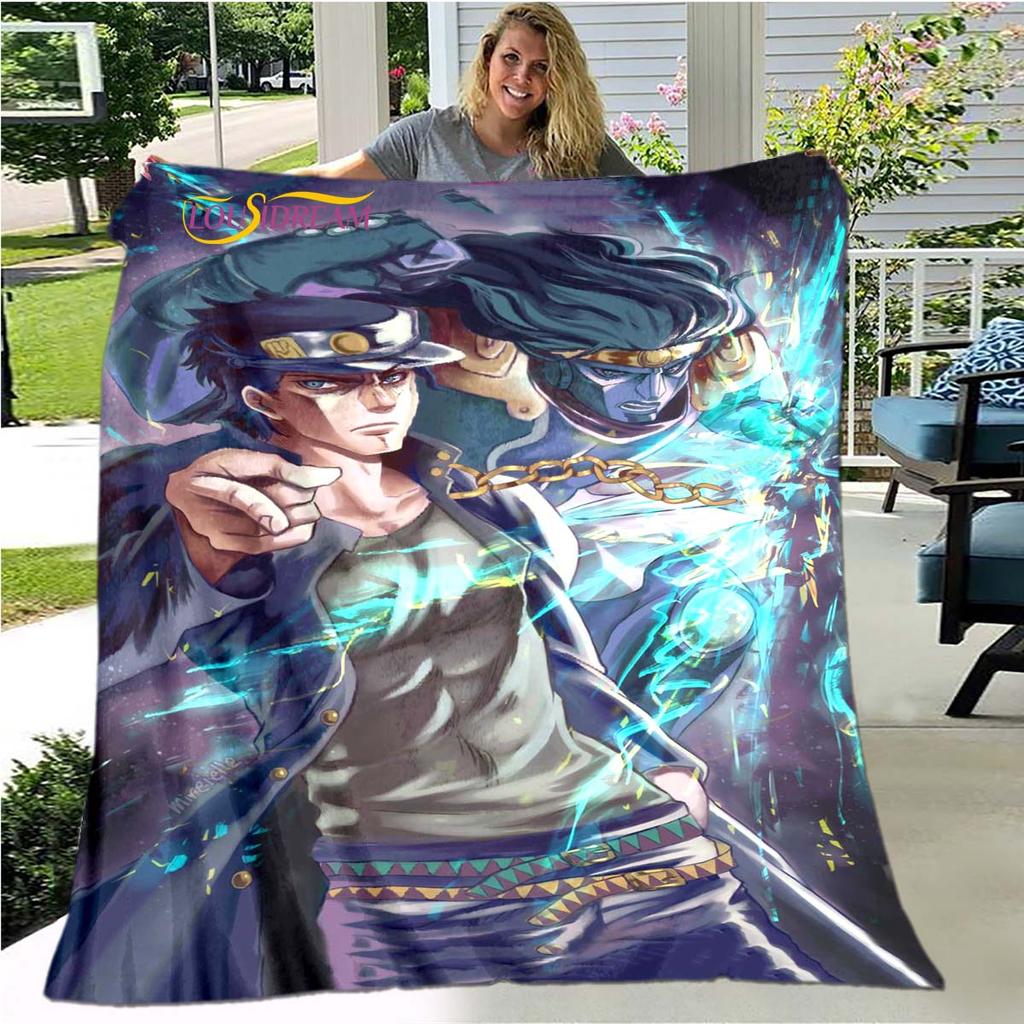 Фланелевое одеяло с 3D принтом «Невероятные приключения Джоджо», мягкое покрывало с мультяшным принтом, покрывало для дивана, одеяло