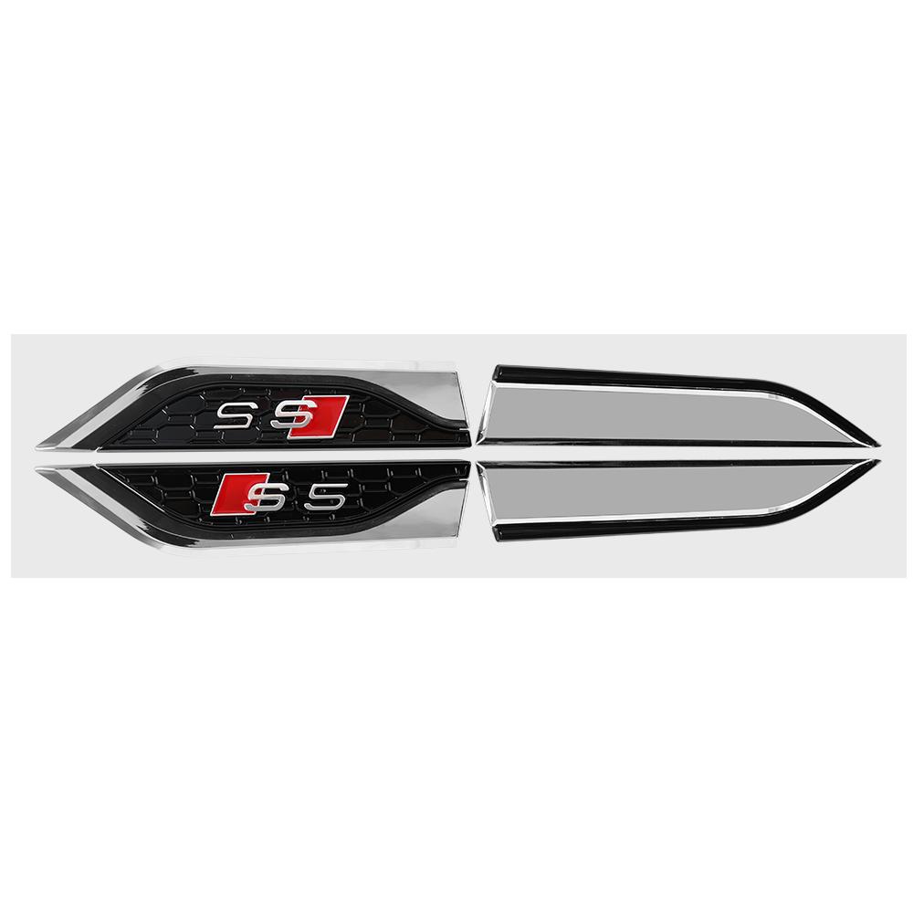 2pcs ABS S5 SLINE ABT Badge Car Fender Side Wing Emblem Sticker For 6Q quattro A4 A5 A6 A7 A8 Auto Modification Accessories8E
