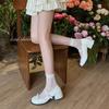 Fashion Woman Pu Leather Soft Bottom Platform Loafers Female Autumn New Thick Heels Oxfords Shoes Women Bows Slip On Brown Chunky Pumps