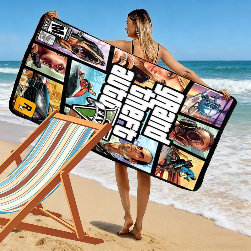 Grand Theft Auto V: Adventure Awaits beach towel Beach towel for vacation photos Outdoor camping Outdoor pool towel quick-drying swim towel swim