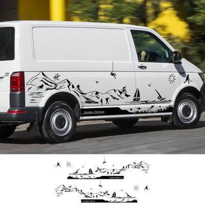 Наклейки для автодома на Volkswagen VW Transporter T6, Графика для автомобиля, Скалолазание, Кемпинг, Стайлинг, Декали, Автоаксессуары для тюнинга