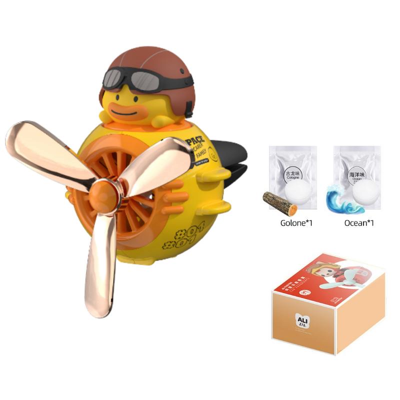 Car Air Freshener Bear Pilot Auto Accessories Interior Perfume Diffuser Rotating Propeller Outlet Fragrance Magnetic Design Car Aromatherapy