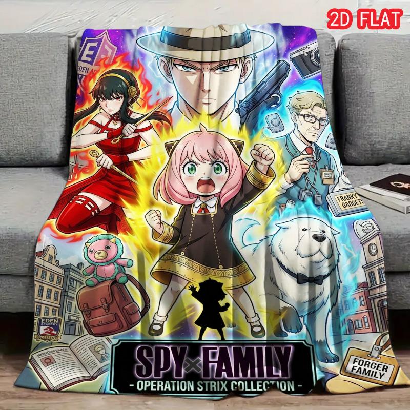 Spy Fake Family Print FlAannel Blanket, High quality Comfortable for All Seasons, Home Decor, Warmth and Comfort