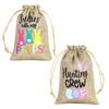 10Pcs Drawstring Pouches Cute Easter Thickened Rabbit Candy Bag Reusable Bunny Gift Bags Burlap Party Favor Supplies