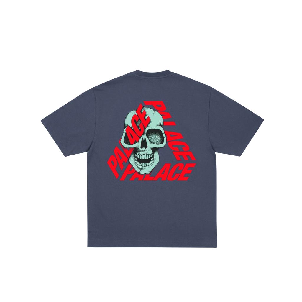 Palace Футболка с черепом P3, темно-синяя, унисекс, топы, синяя P28TS145