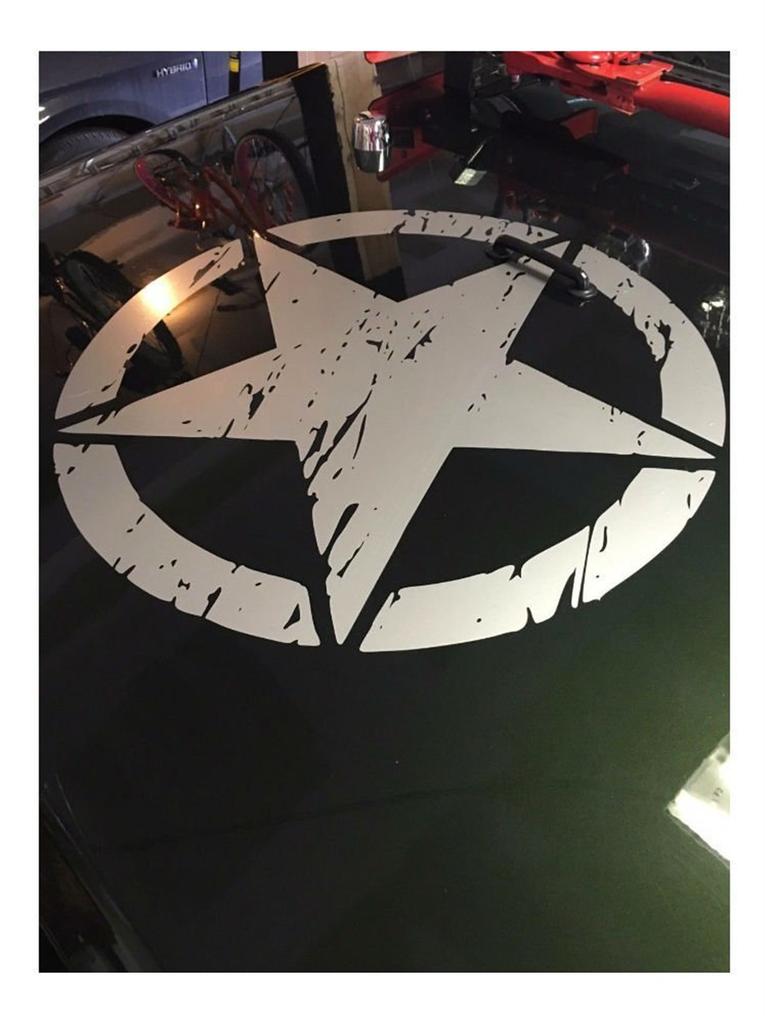 1x Стильная наклейка на автомобиль с узором белой звезды, виниловая наклейка высокого качества для грузовика, внедорожника