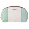 Трехцветная косметичка большого объема с двойной молнией серии Riberte [Clelia] [CL-17088] (Алибио Грин)