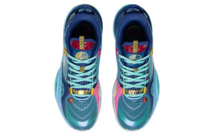 Li Ning All City 10 Модные Амортизирующие Скользкие Износостойкие Низкие Баскетбольные Кроссовки Мужские Темно-синие ABAS079-2
