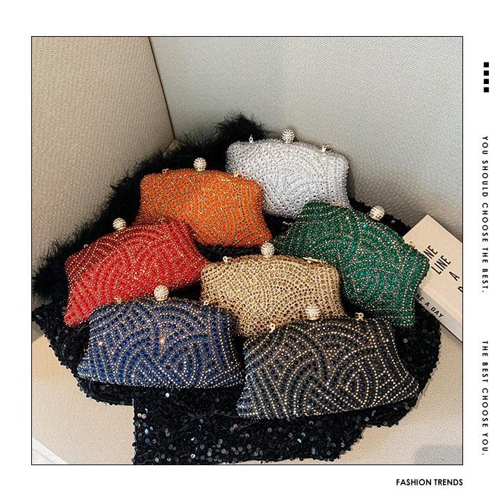 Модная женская блестящая сумка-клатч со стразами для ужина Может сочетаться с платьем Вечерняя сумка Модный темперамент Элегантная сумка-клатч