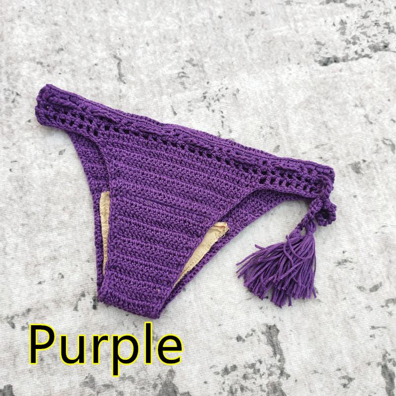 Handmade Crochet Bikini Shorts with Lining