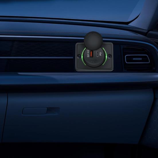 Автомобильное зарядное устройство с двумя портами PD, 30 Вт, USB-зарядное устройство для телефонов, планшетов, 12 В-24 В, настенная USB-зарядная станция для автофургона, лодки, внедорожника, квадроцикла