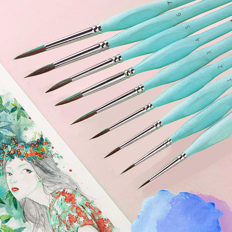 JOWOART Ласка для волос Треугольный березовый стержень 11 шт. Набор изобразительного дизайна ногтей Студенты Специальный рисунок линии Гуашь Цветной мазок Масляная кисть 4 цвета Крючок Линия Ручка