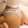 1 PACK Women Letter Wide Belt Thongs Panties Seamless Cotton G-string Low Waist Briefs
