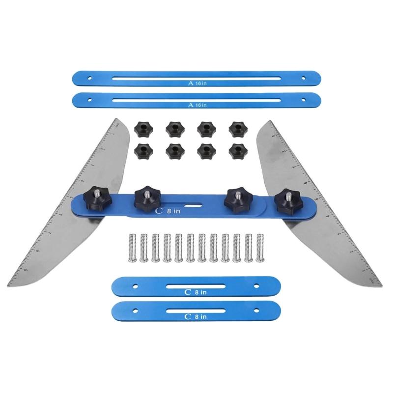 Stair Tread Template Tool 11in-60in Alloy Stair Tread Measuring Tool Stair Tread with Scale for Risers Partition Drywall