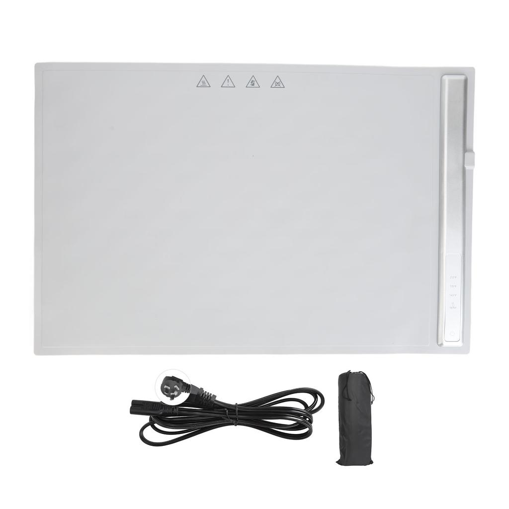 Electric Warming Tray Grey Flexible Food Warmer Foldable Silicone 15x23in 3 Temperature Touch