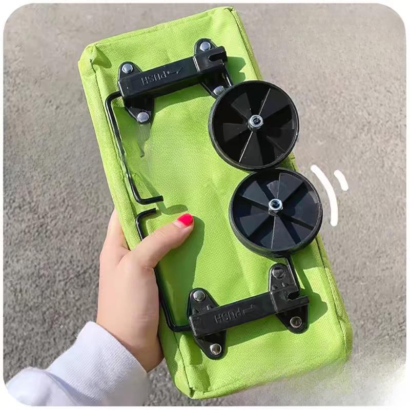 Foldable Supermarket Shopping Bags with Wheels, Small Pulleys and Portable Special Storage Items