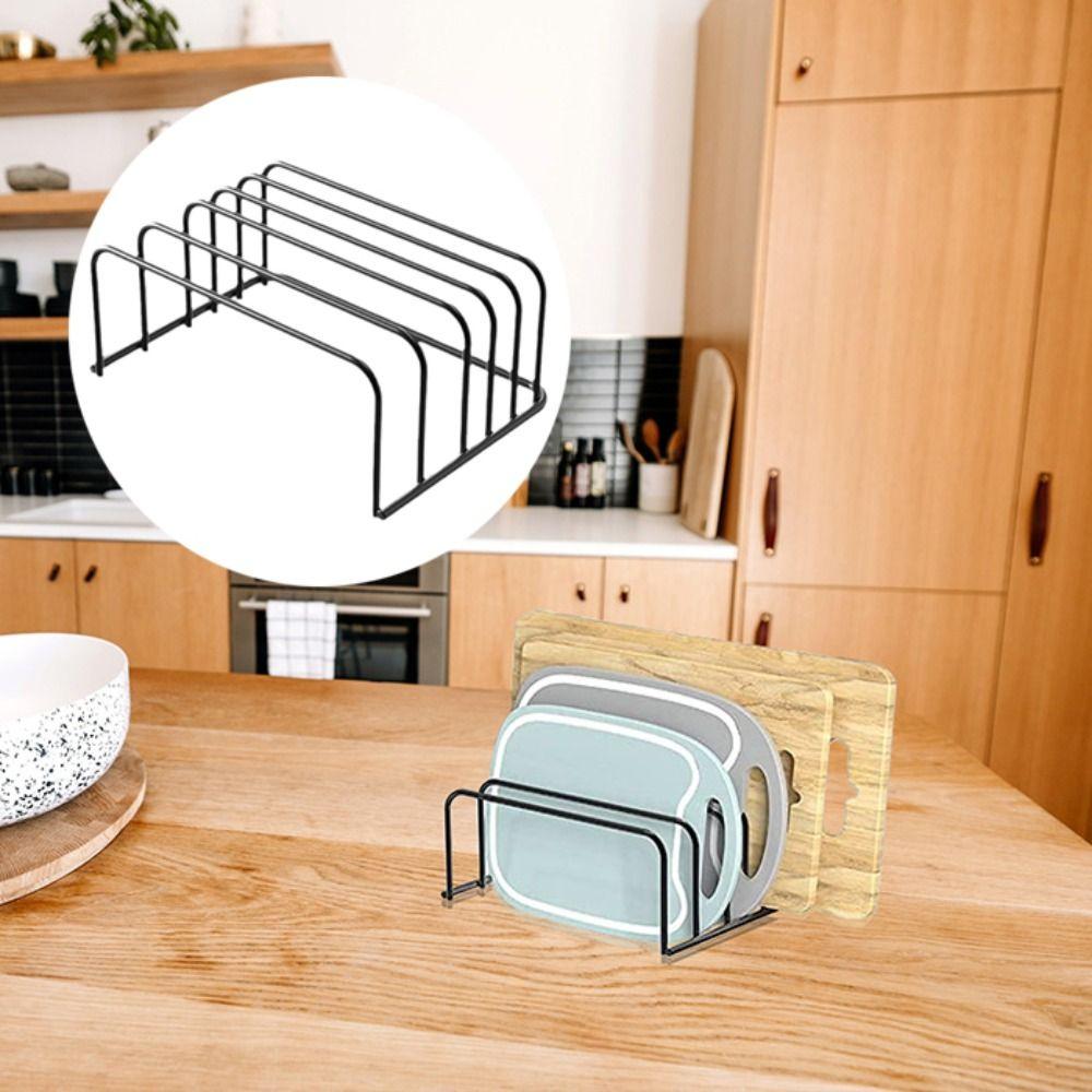 Bolded Chopping Board Organizer Iron Art Dish Holder Cutting Board Storage Shelf Pot Lid Rack Tray
