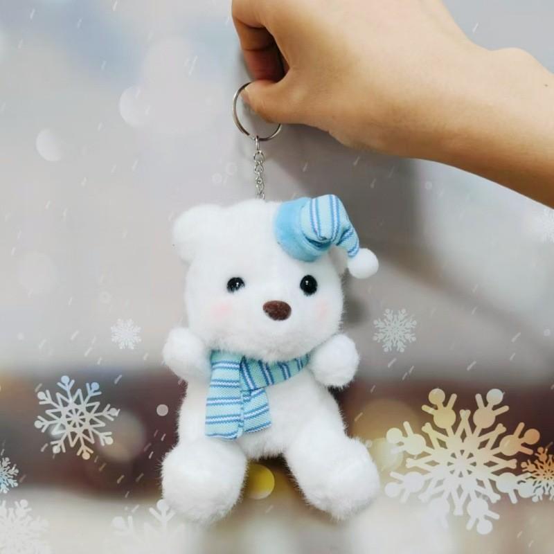 Шляпа День рождения Очаровательный медведь кулон Милая мультяшная девочка Плюшевый брелок Рюкзак Детский