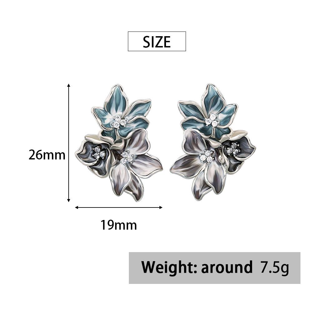 Классические женские серьги, элегантные серьги в форме цветка, ювелирные изделия ручной работы с эмалью, свадебные серьги