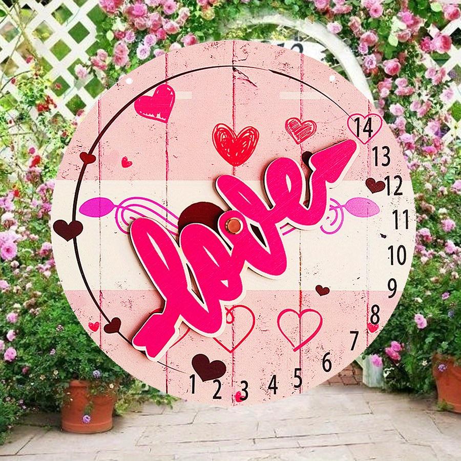 2D Flat 20cm Happy Valentine's Day Love Wooden Wall Hanging Decor - Car Balloon Universal Holiday Wooden Pendant, Home Decoration, Welcome Sign Party