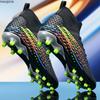 31-46 Men's Large Size High-top Football Shoes Long Nail Anti-slip TPR Artificial Lawn Children Football Boots