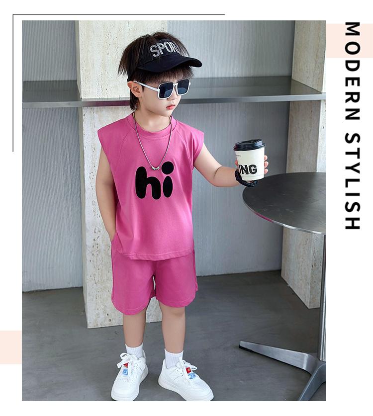 Boys' summer vest set, children's summer sleeveless thin style children's clothing, fashionable and stylish summer wear 2026 new item
