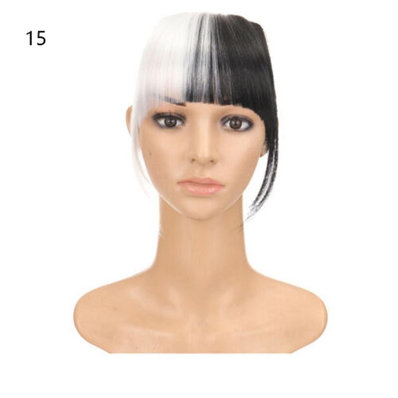 Цельный НАСТОЯЩИЙ натуральный зажим для наращивания волос с бахромой и челкой, толщиной как человек