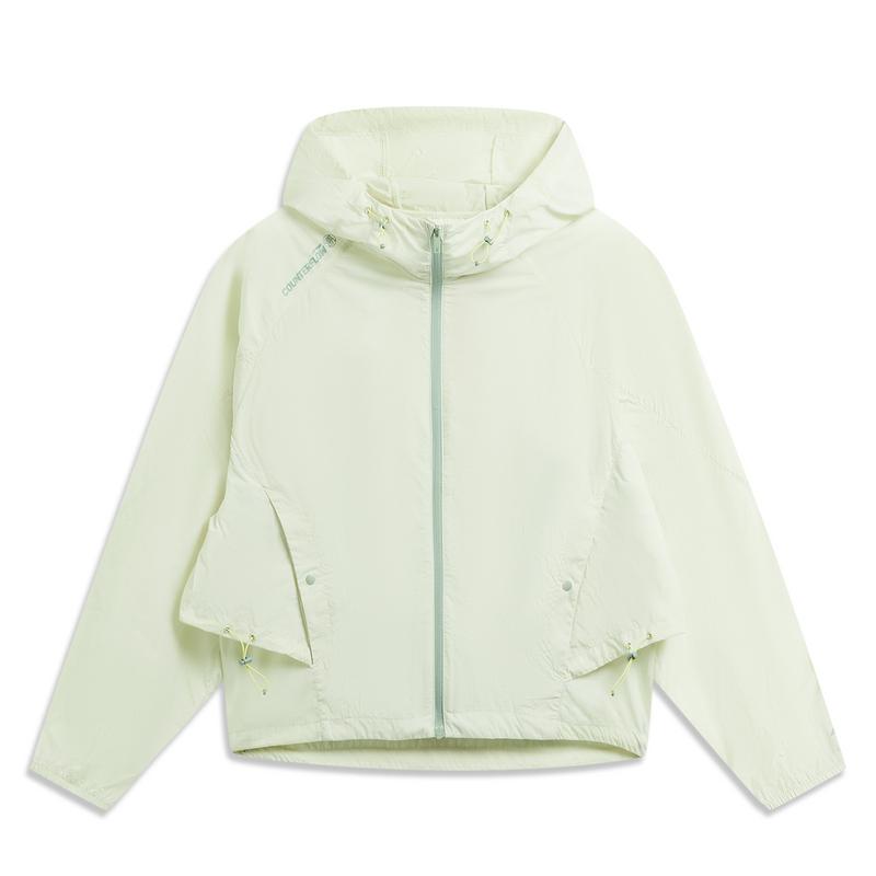 Li Ning Outdoor CF Водонепроницаемая Легкая Охлаждающая Защита от Солнца UPF 50+ Куртка Женские куртки Белый Зеленый AFDW208-3