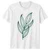Hand Drawn Leaves Unisexs TShirt Minimalist Leaves Gardening Birthday Gift