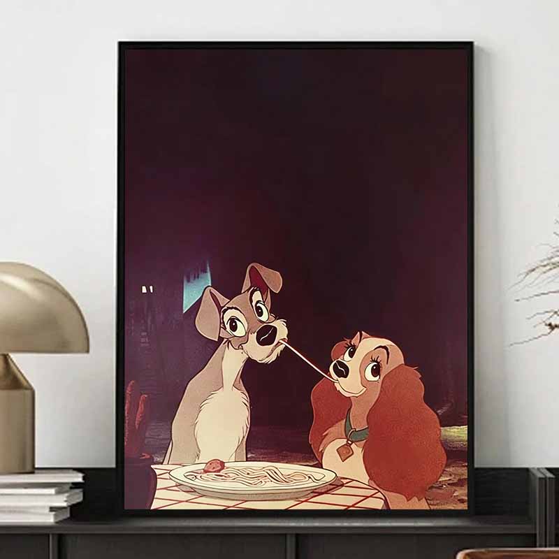 Disney Алмазная живопись 5D Леди и Бродяга Сцена с пастой Иллюстрация Мультфильм Кино Вышивка крестом Ручная работа Подарок Домашний декор