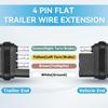 4-контактный удлинитель провода прицепа, 24 дюйма, 4-контактный плоский разъем для фонарей прицепа с пылезащитной крышкой, удлинитель жгута проводов из чистой меди 18AWG с гофрой