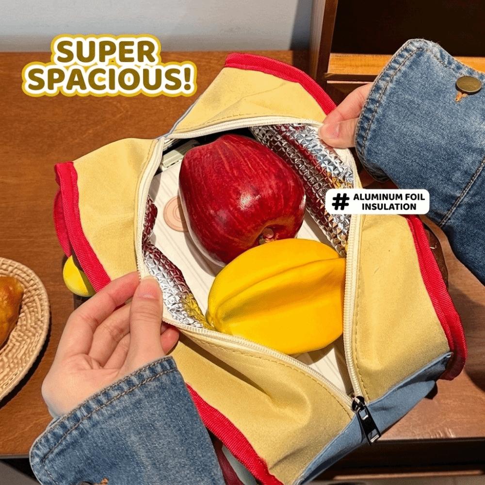 Portable Lunch Box Bag Cold Insulation Picnic Bag Handbag Style Food Storage Pouch Work