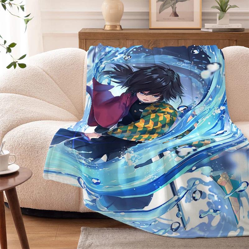 Пледы для дивана на зиму Аниме D-Demons Slayer Теплый на колени Кровать Флис Кемпинг Пушистые Мягкие Пледы Микрофибра Постельное белье Кинг-сайз