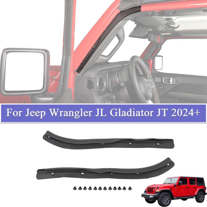 Front Door Waterproof Seals Rubber Strip For Jeep Wrangler JL Gladiator JT 2024 2025 Car Door Weatherstrip Parts Accessories