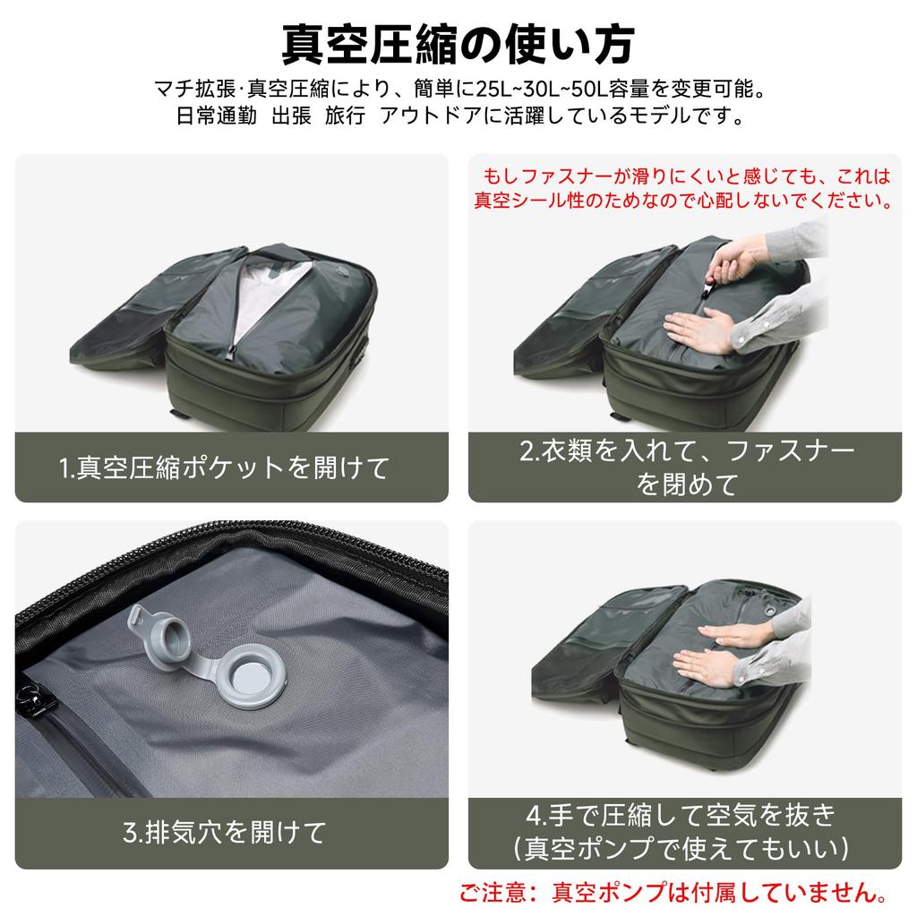 Мужской деловой рюкзак Sea Choice, вакуумная компрессия, расширяемый, вместимость 50 л, водоотталкивающий, подходит для 17-дюймовых ноутбуков и формата A4, с кодовым замком TSA,