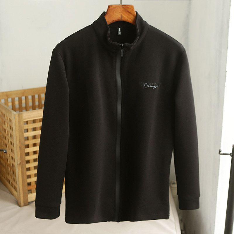 Versatile! Knitted Stretch Fabric! Export Surplus Men's Clothing with Cut Tags, Autumn Sports Casual Stand-Up Collar Jacket